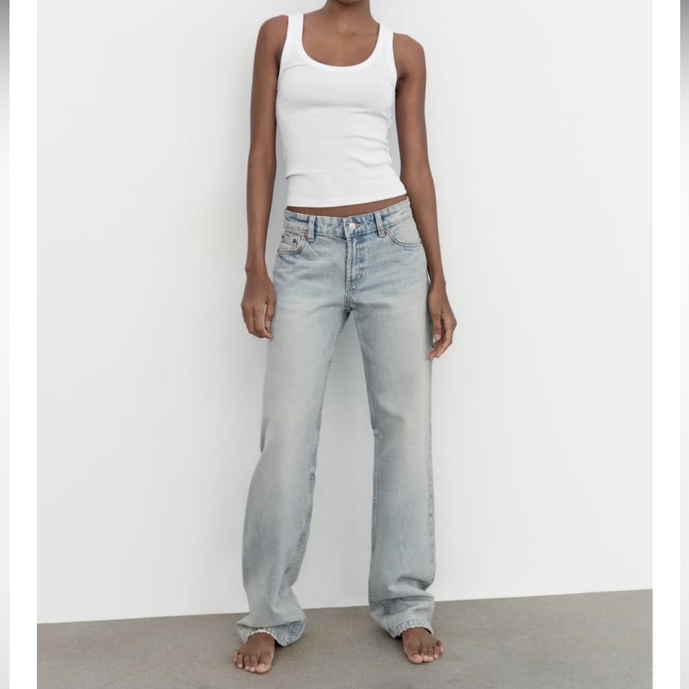 Zara TRF Low Rise Straight Cut Jeans